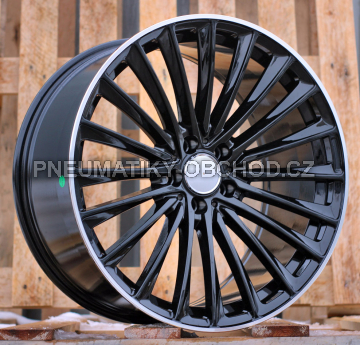 Alu kola Racing Line Y5909B, 20x8.5 5x112 ET40, černá + leštěný límec (zátěžová)
