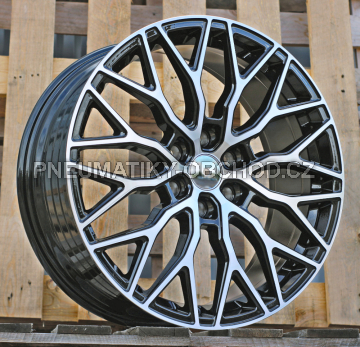 Alu kola Racing Line YF0412, 19x8 6x120 ET48, černá + leštění (zátěžová)
