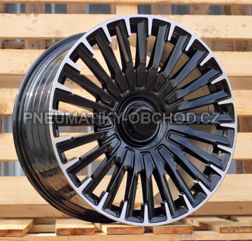 Alu kola Racing Line YF0425, 20x9.5 5x112 ET38, černá + leštění (zátěžová)