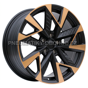 Alu kola Racing Line YF0443, 18x8 5x112 ET40, černá matná + měděná barva leštění