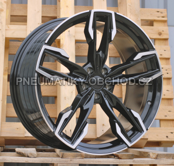 Alu kola Racing Line YF5718, 19x7.5 5x112 ET32, černá + leštění