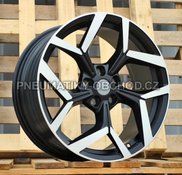 Alu kola Racing Line YF5729, 18x8 5x108 ET47.5, černá matná + leštění (zátěžová)