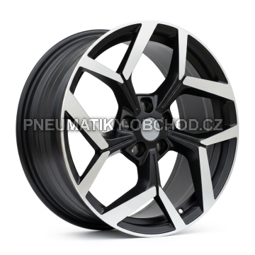 Alu kola Racing Line YF5729, 19x8 5x108 ET47.5, černá matná + leštění (zátěžová)