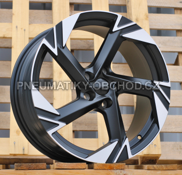 Alu kola Racing Line YF5754, 18x7.5 5x112 ET45, černá matná + leštění
