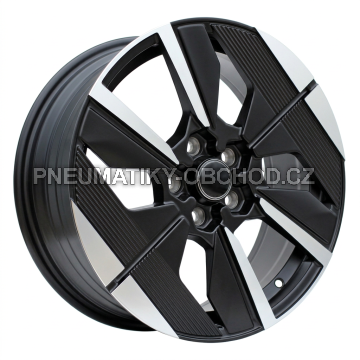 Alu kola Racing Line YF6158, 17x7 5x108 ET44, černá matná + leštění