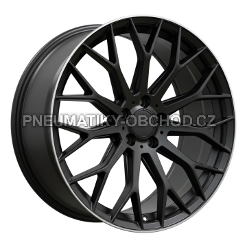 Alu kola Racing Line YS1180, 18x8 5x112 ET41, černá matná + leštěný límec