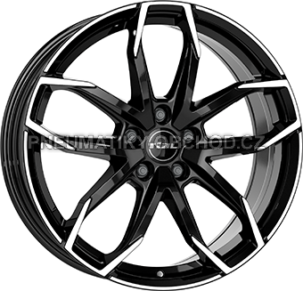 Alu kola RIAL LUCCA, 17x6.5 4x108 ET20, černá lesklá + leštění