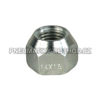Matice na plechové disky Ford, Land Rover M14x1,5 kužel, klíč 21, výška 16 mm, otevřená