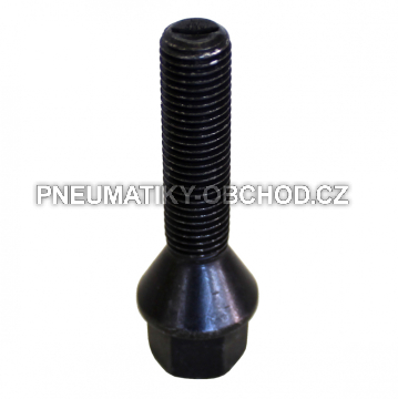 Šrouby na kola M12x1,5x45mm černá, kužel, klíč 17
