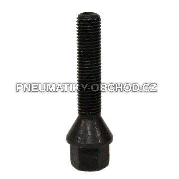 Šrouby na kola M12x1,5x50mm černé, kužel, klíč 17