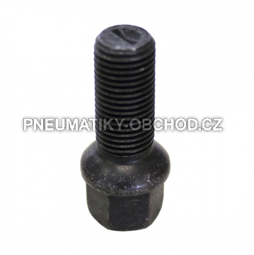 Šrouby na kola M14x1,5x30mm černé, koule R13, klíč 17