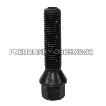Šrouby na kola M14x1,5x50mm černé, kužel, klíč 17