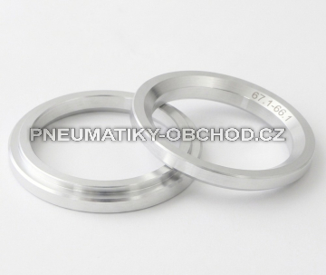 Vymezovací kroužky vněj. průměr 67,1 - 66,1 mm hliník, přesah kužele 2mm