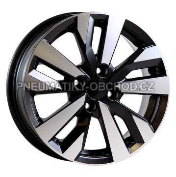 Alu kola AGT 15195, 15x6 4x100 ET35, černá matná + leštění