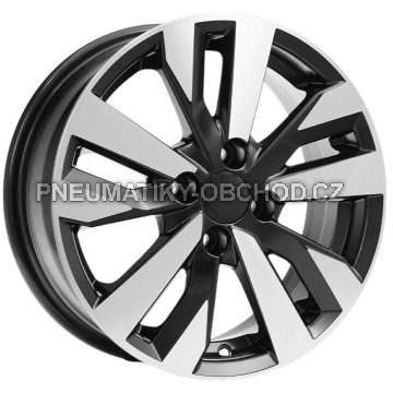 Alu kola AGT 15195, 15x6 4x100 ET35, černá matná + leštění