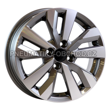 Alu kola AGT 15195, 15x6 4x100 ET35, šedivá + leštění