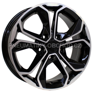 Alu kola AGT 16163, 16x6.5 5x114.3 ET40, černá + leštění