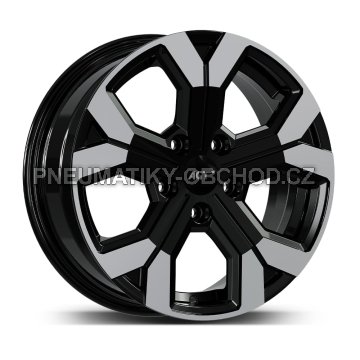 Alu kola AGT 16260, 16x6.5 5x114.3 ET40, černá + leštěný límec