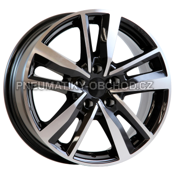 Alu kola AGT 17226, 17x7 5x108 ET46, černá + leštění (zátěžová)