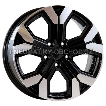 Alu kola AGT 17260, 17x6.5 5x114.3 ET32, černá + leštěný límec