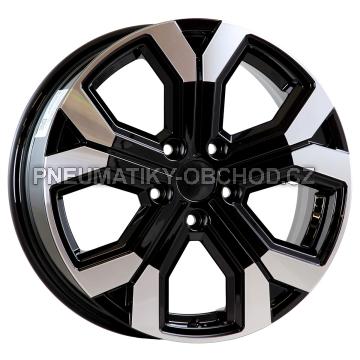 Alu kola AGT 17260, 17x6.5 5x114.3 ET40, černá + leštěný límec