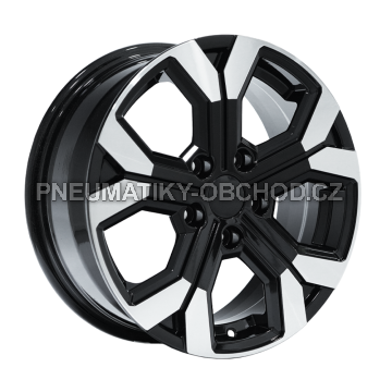 Alu kola AGT 17260, 17x6.5 5x114.3 ET40, černá + leštěný límec