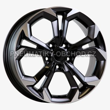 Alu kola AGT 17262, 17x7 5x114.3 ET35, černá matná + leštění