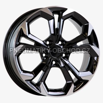 Alu kola AGT 17262, 17x7 5x114.3 ET40, černá + leštění