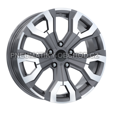Alu kola Arceo DY1887, 17x7 5x114.3 ET35, šedivá + leštěný límec
