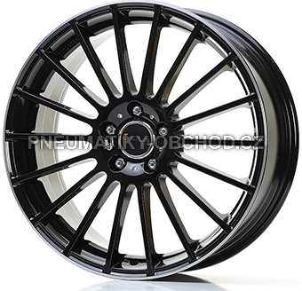 Alu kola AVUS VELGEN AC-M03, 19x8 5x112 ET45, černá lesklá + leštěný límec