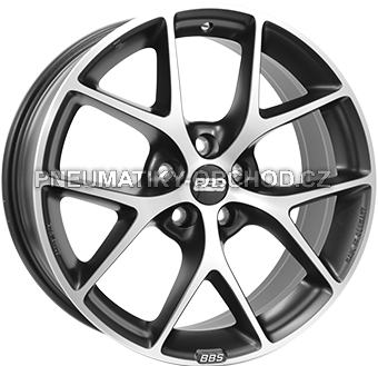 Alu kola BBS SR, 18x8 5x112 ET45, tmavě šedivá + leštění