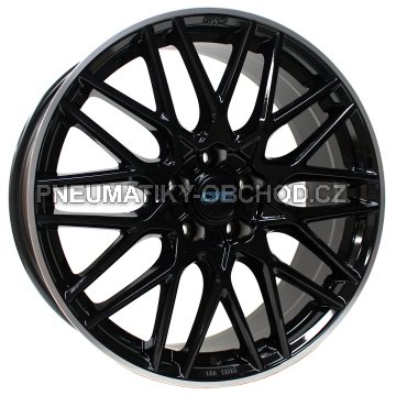 Alu kola CMS C25, 19x8 5x120 ET52, černá + leštěný límec (zátěžová)