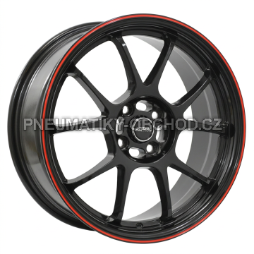 Alu kola INTER ACTION PHOENIX, 17x7 4x100 ET40, černá lesklá s červenou linkou