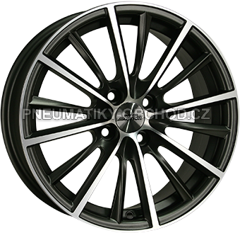 Alu kola INTER ACTION VELOCITY, 15x6.5 4x114.3 ET42, šedivá matná + leštění