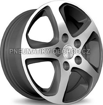 Alu kola IRMSCHER WAVE STAR, 17x7 5x130 ET62, šedivá matná + leštění (zátěžová)