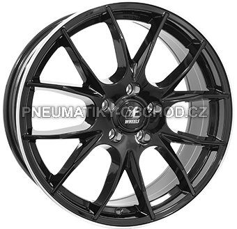 Alu kola IT WHEELS 2 KIRA, 17x7 4x100 ET40, černá lesklá + leštěný límec