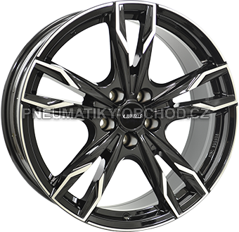 Alu kola IT WHEELS GINA, 17x7.5 5x114.3 ET38, černá lesklá + leštění (zátěžová)