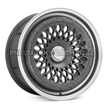 Alu kola Racing Line 1308B, 18x8.5 10x112 ET30, šedivá + leštěný límec