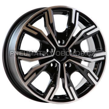 Alu kola Racing Line 6408, 16x6.5 5x108 ET45, černá + leštění (zátěžová)