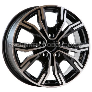 Alu kola Racing Line 6408, 16x6.5 5x120 ET56, černá + leštění (zátěžová)