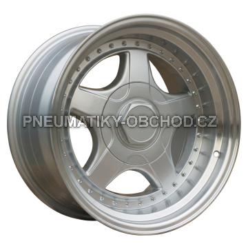 Alu kola Racing Line 7813R, 17x10 5x120 ET20, stříbrná + leštěný límec