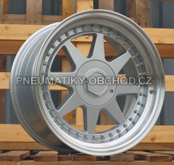 Alu kola Racing Line 7905F, 17x7.5 4x100 ET30, stříbrná + leštěný límec