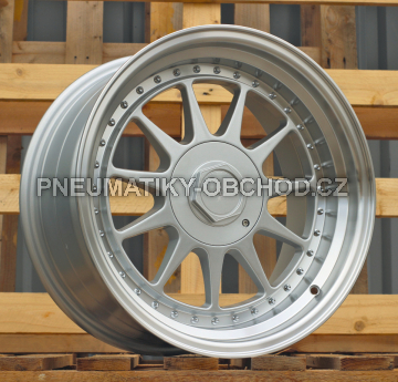 Alu kola Racing Line 7962F, 17x7.5 4x100 ET30, stříbrná + leštěný límec