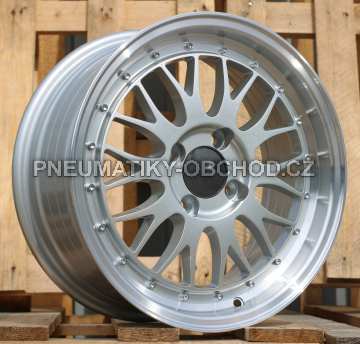 Alu kola Racing Line A1025, 16x8.5 4x100 ET20, stříbrná + leštěný límec
