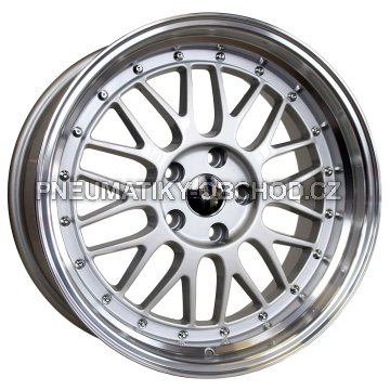 Alu kola Racing Line A1025, 18x8 5x112 ET35, stříbrná + leštění