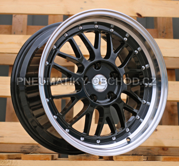 Alu kola Racing Line A1025, 18x8 5x120 ET35, černá + leštěný límec