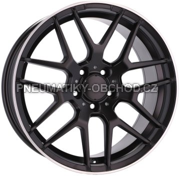 Alu kola Racing Line A1257, 18x8 5x112 ET40, černá matná + leštěný límec