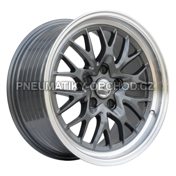 Alu kola Racing Line A1408, 18x8 5x120 ET20, šedivá + leštěný límec