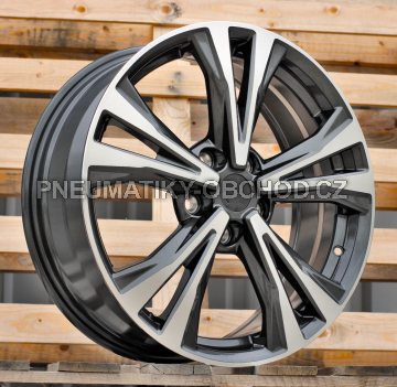 Alu kola Racing Line A5832, 18x7 5x114.3 ET45, šedivá + leštění