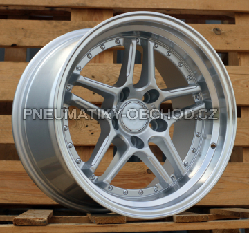 Alu kola Racing Line A5863, 17x8.5 5x120 ET20, stříbrná + leštěný límec
